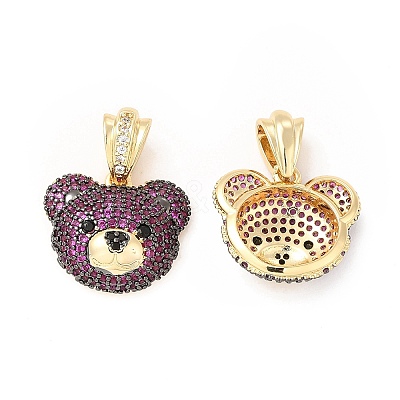 Brass Micro Pave Cubic Zirconia Pendants KK-H441-01A-G-1