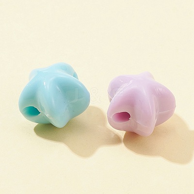 50Pcs 6 Colors Opaque Acrylic Beads MACR-FS0001-58-1