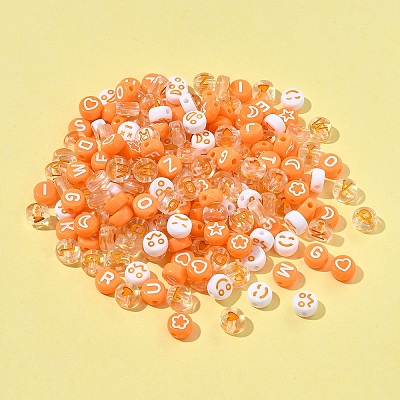 200Pcs Flat Round Acrylic Enamel Beads MACR-FS0001-88-1