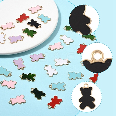 36Pcs Alloy Enamel Pendants ENAM-FS0002-88G-1