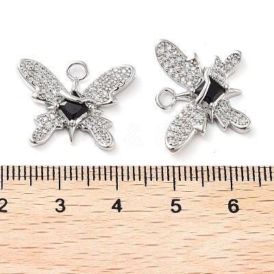 Rack Plating Brass Micro Pave Cubic Zirconia Pendants KK-M280-13P-02-1