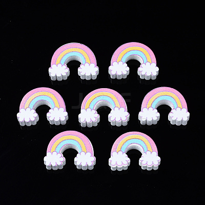 Printed Natural Wooden Beads WOOD-S055-28-1