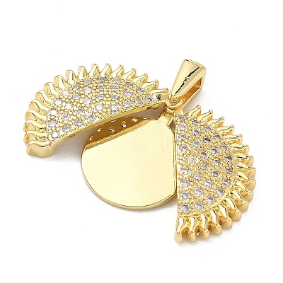 Brass Micro Pave Cubic Zirconia Open and Close Pendants KK-A282-05A-G-1