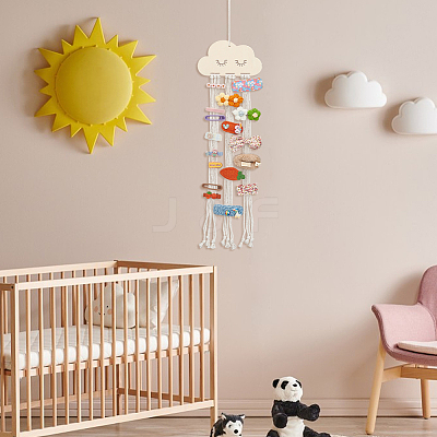 Cloud Wooden Hairpin Hair Clip Hanging Holder Storage Organizer WH-WG78846-01-1