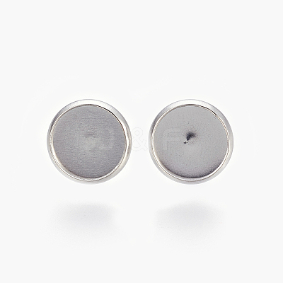 Non-Tarnish Eco-Friendly 316 Surgical Stainless Steel Stud Earring Settings X-STAS-F181-01P-10mm-1
