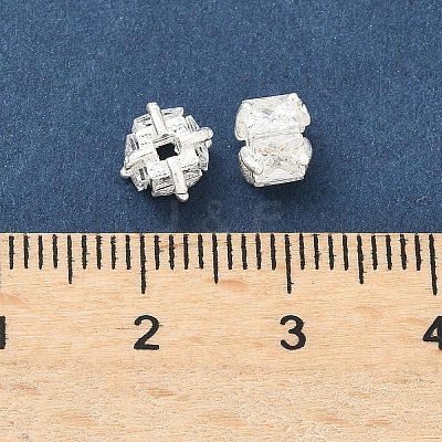 Brass Pave Cubic Zirconia Beads KK-H532-21A-S-1