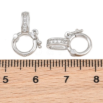 Brass Micro Pave Clear Cubic Zirconia Twister Clasp CU-CBA7BFE-05P-1