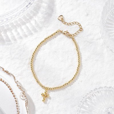 Brass Charm Bracelets BJEW-JB12205-1