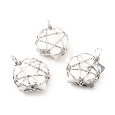 Natural Howlite Pendants G-D458-07P-01-RS-1