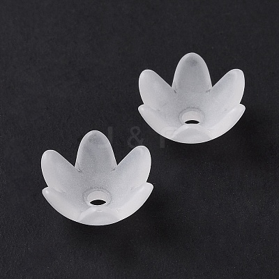 6-Petal Transparent Acrylic Bead Caps OACR-A017-10-1