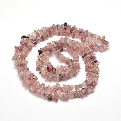 Natural Strawberry Quartz Chip Bead Strands X-G-M205-59-1