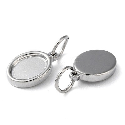 Tarnish Resistant 304 Stainless Steel Pendant Cabochon Settings STAS-Q308-01P-1
