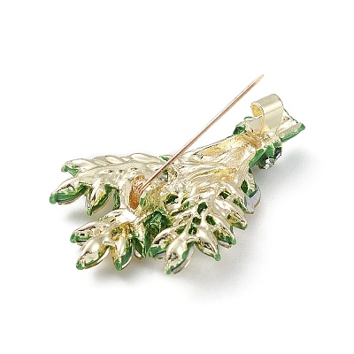 Rhinestone Wheat Brooch Pin JEWB-C003-01-1