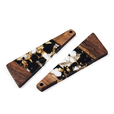 Transparent Resin & Walnut Wood Big Pendants RESI-TAC0017-71-A01-1