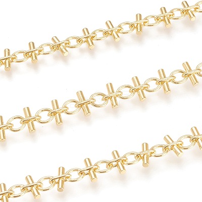 Brass Handmade Link Chains X-CHC-M019-07G-1
