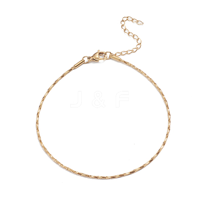 304 Stainless Steel Snake Chain Anklets X-AJEW-G024-07G-1