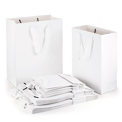 15Pcs 3 Sizes Rectangle Paper Gift Storage Tote Bags with Handle ABAG-TA0001-73A-1