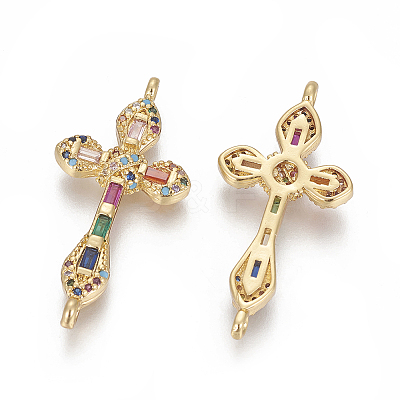 Brass Micro Pave Cubic Zirconia Links LS-ZIRC-O034-16G-1