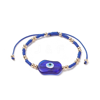 3Pcs 3 Color Evil Eye Lampwork & Glass Seed Braided Bead Bracelets Set for Women BJEW-JB09250-1