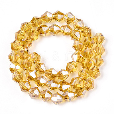 Electroplate Glass Beads Strands X-EGLA-Q118-6mm-A08-1