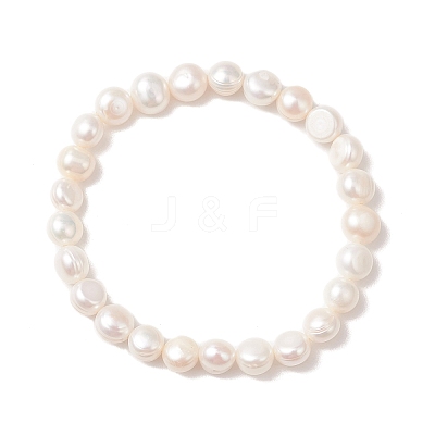 Natural Cultured Freshwater Pearl Beads Stretch Bracelets BJEW-JB13472-1