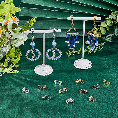 24Pcs 4 Colors Brass Clip-on Earring Findings FIND-SC0013-10-1