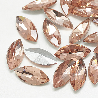 Pointed Back Glass Rhinestone Cabochons RGLA-T083-9x18mm-08-1