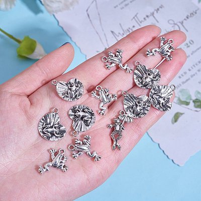 100Pcs 5 Style Tibetan Style Alloy Charms FIND-SZ0002-84-1