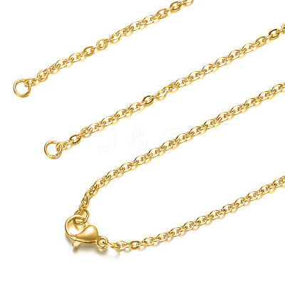 304 Stainless Steel Cable Chain Necklace Making STAS-T040-PJ209-2-40-1