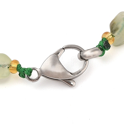 Natural Prehnite Chip Beads Bracelets & Necklaces Sets SJEW-P004-01P-01-1