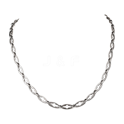 304 Stainless Steel Cross Link Chain Necklaces for Women Men NJEW-JN05431-02-1