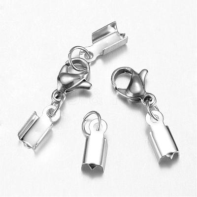 Tarnish Resistant 304 Stainless Steel Lobster Claw Clasps STAS-G075-02B-1