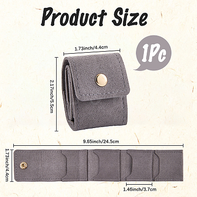1Pc PU Leather Jewelry Rolls ABAG-CL0001-43C-1
