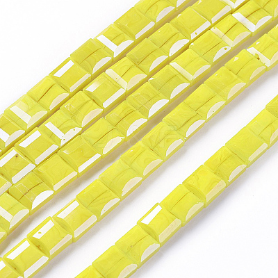 Electroplate Opaque Solid Color Glass Beads Strands EGLA-M020-06-1