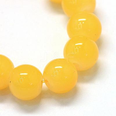 Baking Paint Imitation Jade Glass Round Bead Strands DGLA-Q021-10mm-30-1