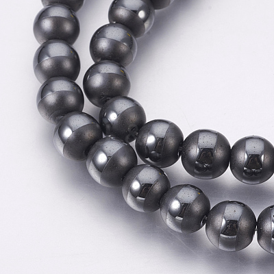 Electroplate Non-Magnetic Synthetic Hematite Beads Strands G-F585-C09-8mm-1