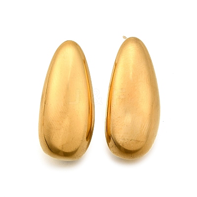 Ion Plating(IP) 304 Stainless Steel Teardrop Stud Earrings for Women EJEW-K244-10G-1