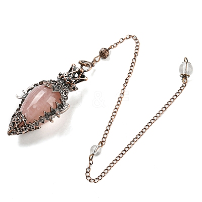 Natural Rose Quartz Dowsing Pendulum Big Pendants G-H293-01R-09-1