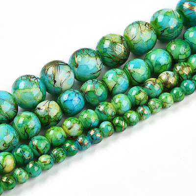 Baking Paint Glass Beads Strands DGLA-N003-4mm-B04-1