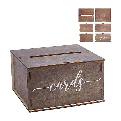Wooden Greeting Card Storage Boxes CON-WH0107-81-1