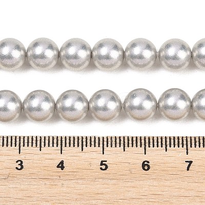Frosted Glass Pearl Beads Strands GLAA-A044-08A-09-1