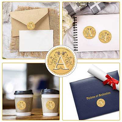 34 Sheets Self Adhesive Gold Foil Embossed Stickers DIY-WH0509-085-1
