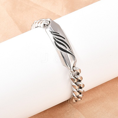 304 Stainless Steel Cuban Link Chain Bracelets for Men Women BJEW-G766-05P-03-1