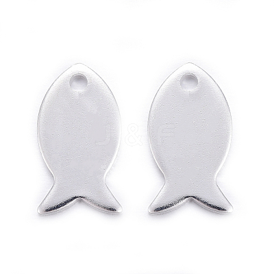 Stainless Steel Fish Charms STAS-M037-08S-1