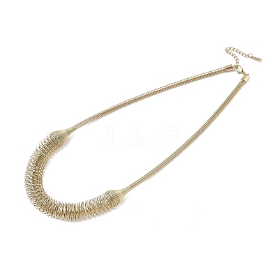 304 Stainless Steel Irregular Twisted Chain Spiral Bib Necklaces for Women NJEW-B127-01G-02-1