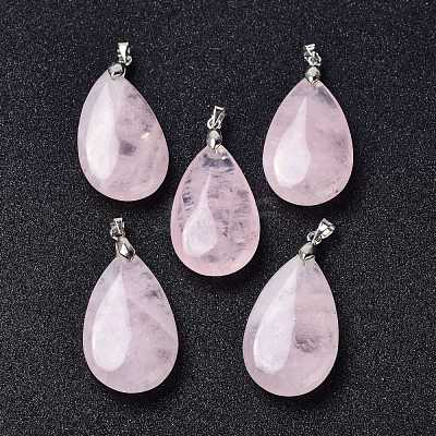 Natural Rose Quartz Pendants G-D084-01P-B15-1