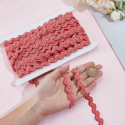 12.5Yards Braided Wave Polyester Ribbon OCOR-ME0001-57B-1