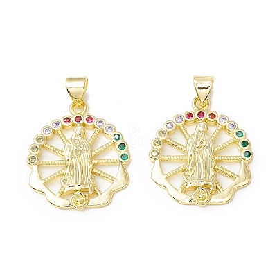 Rack Plating Brass Micro Pave Cubic Zirconia Pendants LS-KK-E278-12G-1