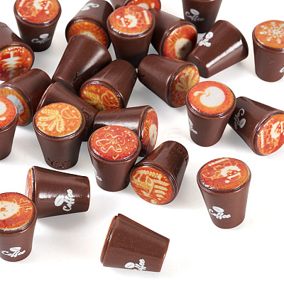 25Pcs Resin Coffee Model Ornaments AJEW-TA0002-78-1