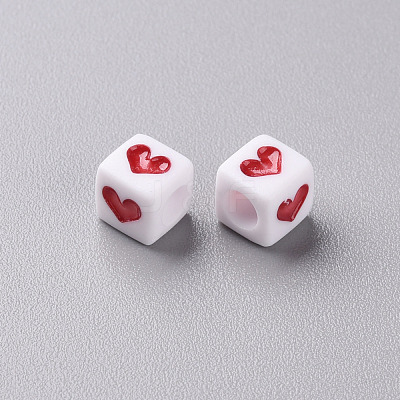 White Opaque Acrylic Beads MACR-T038-12B-1